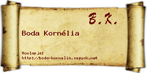Boda Kornélia névjegykártya